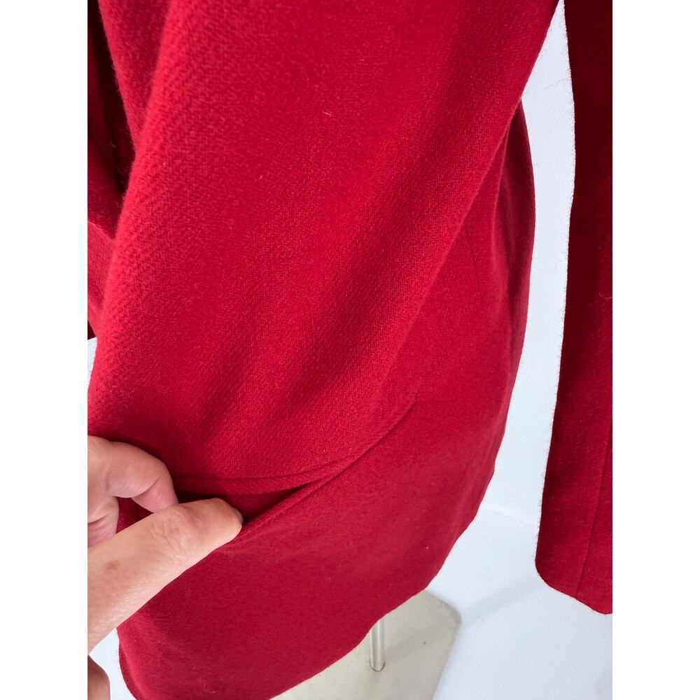 Sag Harbor Red 100% Wool Blazer Womens Sz 12 Vintage Preppy Office Siren - Picture 6 of 8
